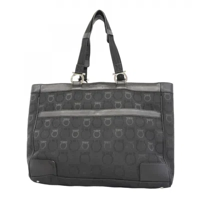 Pre-owned Ferragamo Nylon Canvas Tote Bag () In Black