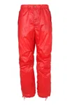 Ferragamo Nylon Cargo Pants With Drawstringed Bottom In Red