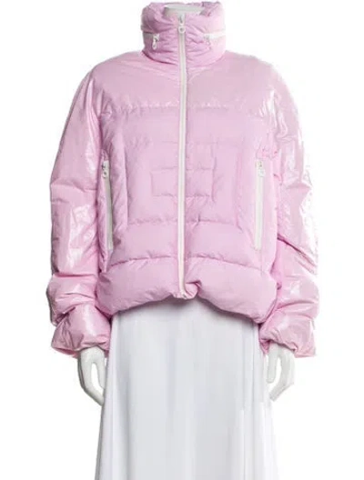 Pre-owned Ferragamo Nylon Coat In Pink