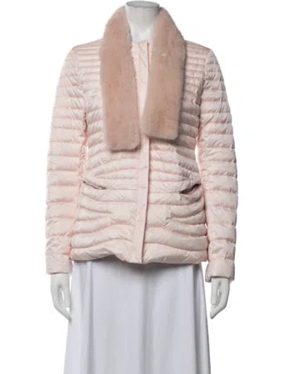 Pre-owned Ferragamo Nylon Down Jacket In Pink