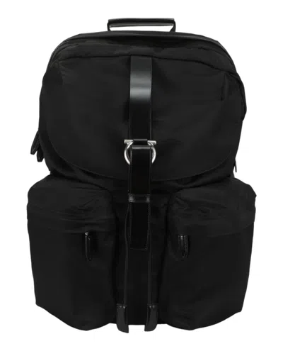 Ferragamo Nylon Gancini Technical Backpack In Black