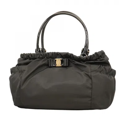 Pre-owned Ferragamo Nylon Handbag () In Black