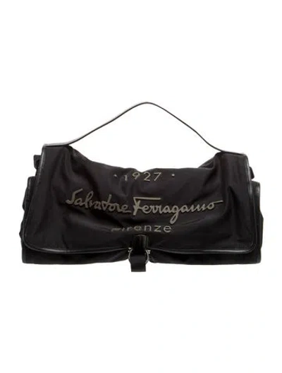 Pre-owned Ferragamo Nylon Hobo In Black