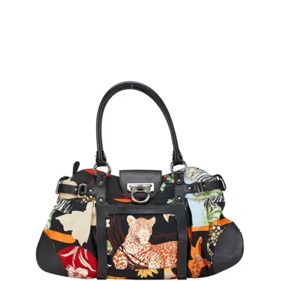 Pre-owned Ferragamo Nylon Leather Handbag ()