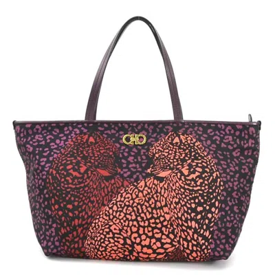 Pre-owned Ferragamo Nylon Leather Handbag Tote Bag () In Multi