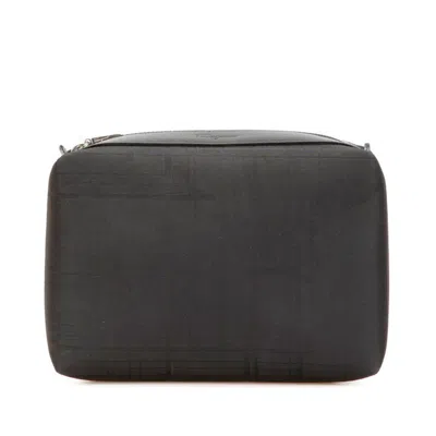 Pre-owned Ferragamo Nylon Leather Pouch () In Black