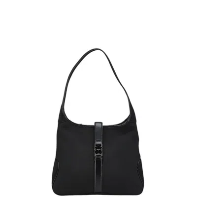 Pre-owned Ferragamo Nylon Leather Shoulder Bag () In Black