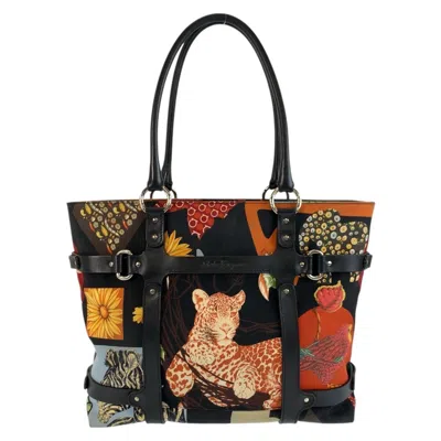 Pre-owned Ferragamo Nylon Leather Shoulder Bag Tote Bag ()