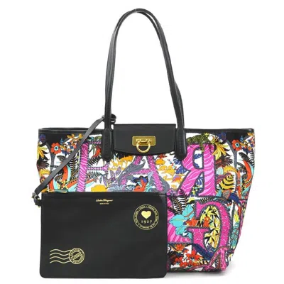 Pre-owned Ferragamo Nylon Leather Shoulder Bag Tote Bag () In Multi