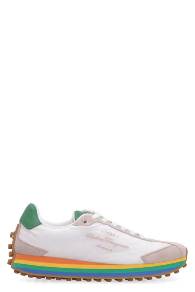 Ferragamo Nylon Low-top Sneakers In White