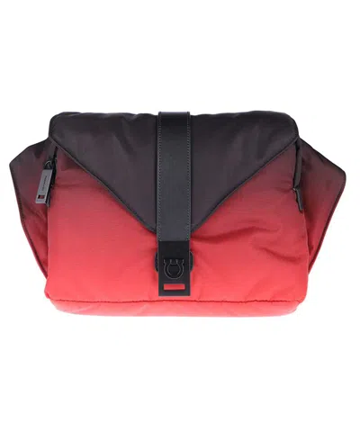 Ferragamo Nylon Messenger Bag In Red