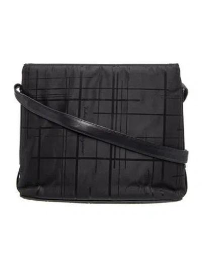 Pre-owned Ferragamo Nylon Messenger Bag Vintage In Black