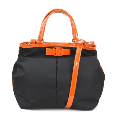 Pre-owned Ferragamo Nylon Patent Leather Handbag Shoulder Bag () In Multi