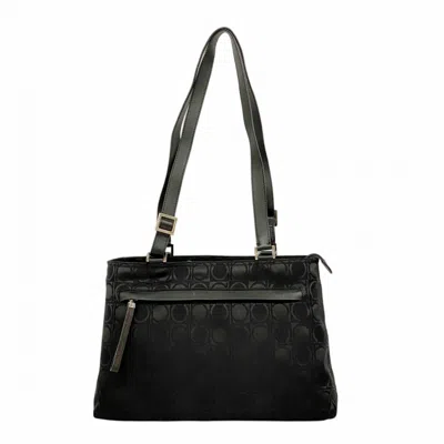 Pre-owned Ferragamo Nylon Shoulder Bag () In Black