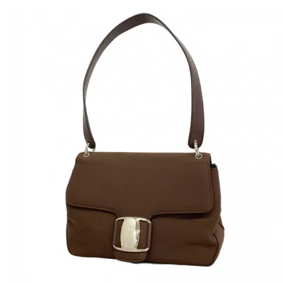 Pre-owned Ferragamo Nylon Shoulder Bag () In Brown