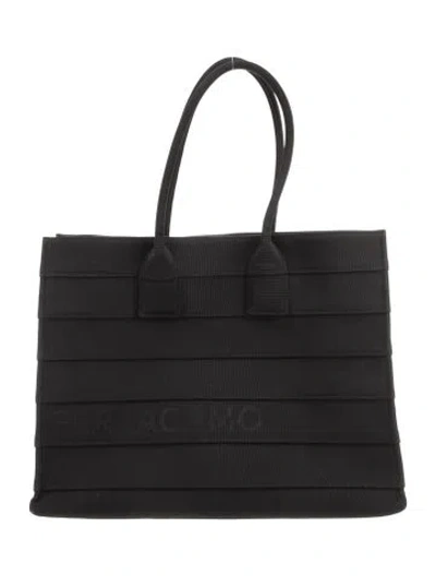 Pre-owned Ferragamo Nylon Tote In Black