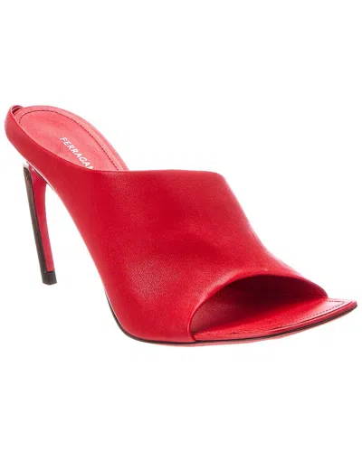 Ferragamo Nymphe 85 Leather Sandal In Red