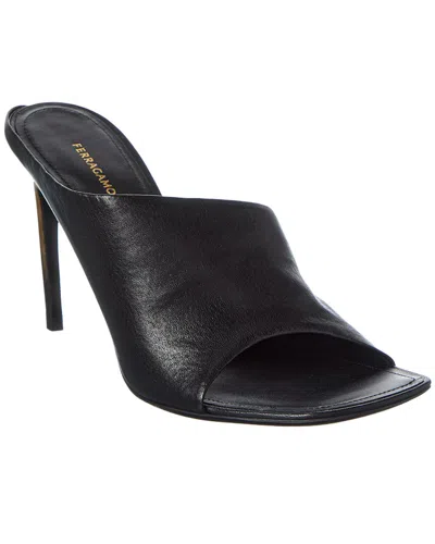 Ferragamo Nymphe 85 Leather Sandal In Black