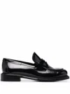 Ferragamo Nyx Embellished Patent-leather Loafers In Black