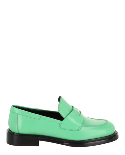 Ferragamo Nyx 30 Patent Penny Loafer In Green
