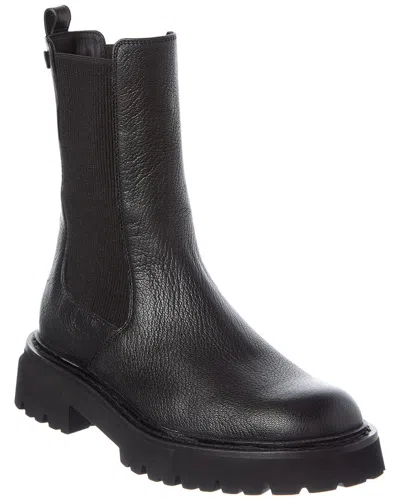 Ferragamo Mojave Leather Chelsea Boot In Black
