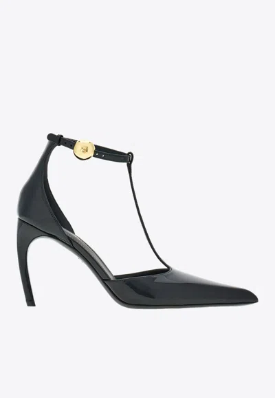 FERRAGAMO ODETTE 95 PUMPS IN PATENT LEATHER