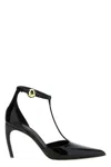 Ferragamo Lysandra Patent T-strap Stiletto Pumps