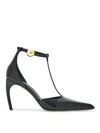 Ferragamo Lysandra Patent T-strap Stiletto Pumps In Black