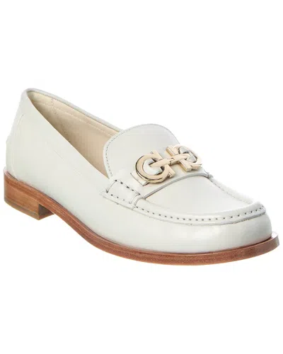 Ferragamo Ofelia Leather Loafer In White