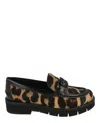 Ferragamo Ofelia Leopard Print Loafers In Black