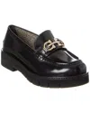 Ferragamo Ofelia Lug Leather Loafer In Black