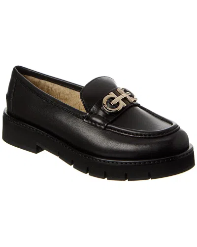 FERRAGAMO FERRAGAMO OFELIA LUG ORNAMENT LEATHER LOAFER