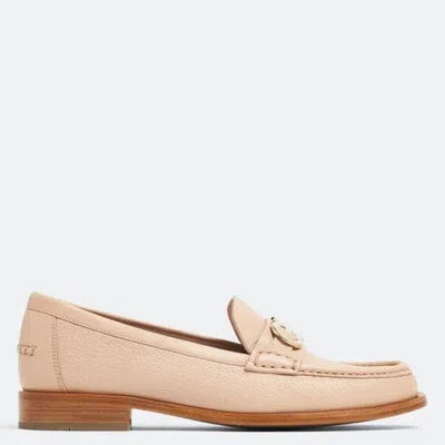 Ferragamo Ofelia Ornament Double Gancini Loafers In Pink