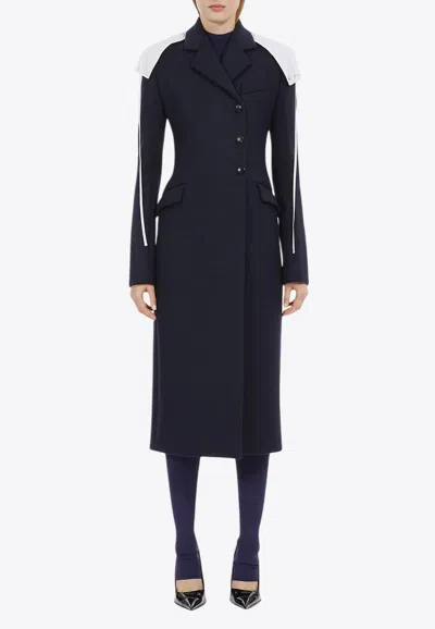 FERRAGAMO OFF-CENTER BUTTONED WOOL COAT