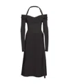 Ferragamo Knit Midi Dress With Gancini Buckle In Black