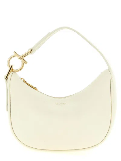 Ferragamo Off White Leather Mini Hobo