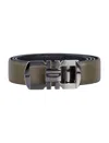 Ferragamo Reversible And Adjustable Gancini Belt In Olive