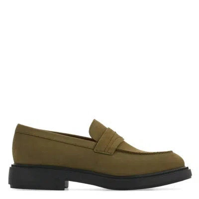 Ferragamo Olive Penny Loafers In Green