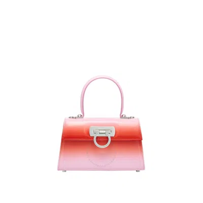 Ferragamo Ombre Leather Iconic Top Handle Bag In Pink