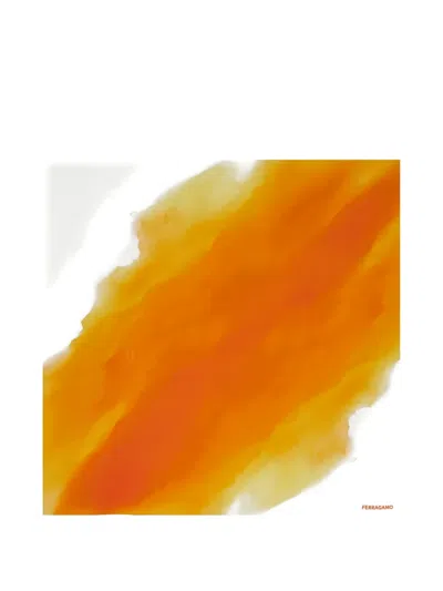 Ferragamo Ombré Square Scarf In Orange