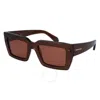 Ferragamo Classic Logo Acetate Rectangle Sunglasses In Brown
