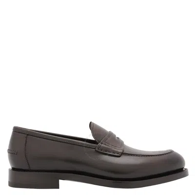 Ferragamo Open Box - Salvatore  Men's Herren Black Leather Penny Loafers In Brown