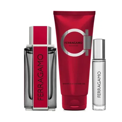 Ferragamo Open Box - Salvatore  Men's Red Leather Gift Set Fragrances 8052464896332
