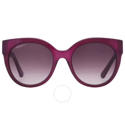 Ferragamo Open Box - Salvatore  Purple Gradient Cat Eye Ladies Sunglasses Sf1031s 513 53