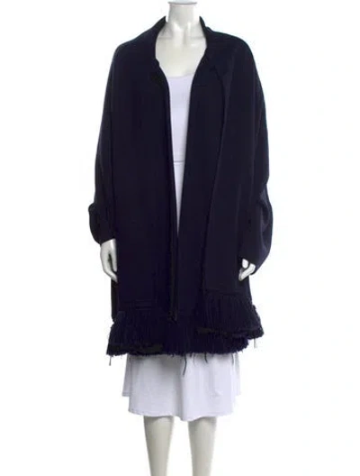 Pre-owned Ferragamo Open Front Sweater In Blue
