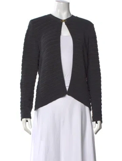 Pre-owned Ferragamo Open Front Sweater In Gray