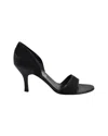 Ferragamo Open Toe Mid Heel Pumps In Black Leather In Black