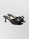 Ferragamo Open Toe Mules Bow Detail In Black