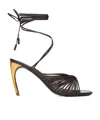 Ferragamo Curved Heel Sandals With Elevated In Black