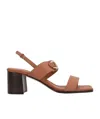 Ferragamo Women's Lou Gancini Block Heel Sandals In Brown
